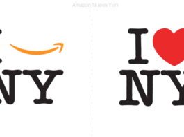 La frase I love New York se tropicaliza en el Amazon logo.